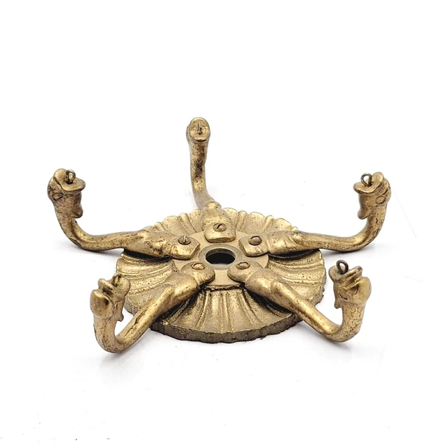 Antique Brass Ornate Arm Cluster Light Lamp Fixture Part Reclaimed Salvage