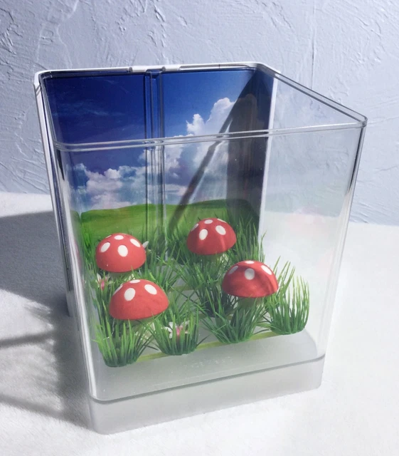 BRAND NEW! Aqua Culture Betta Cube Fish Tank With Mario Mushroom Decor Included