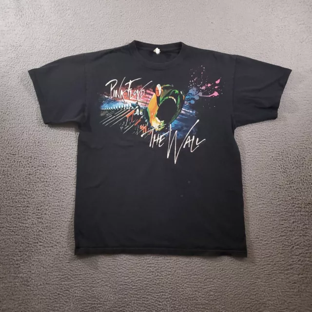 Vintage Pink Floyd Shirt Men Large Black The Wall Graphic Print Band Concert Tee