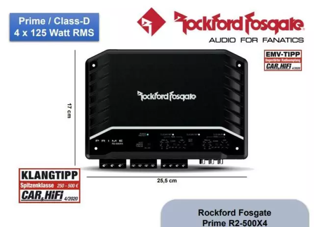 Rockford Fosgate R2-500X4 Premier 4 Canal Amplificateur Avec 500 Watt RMS