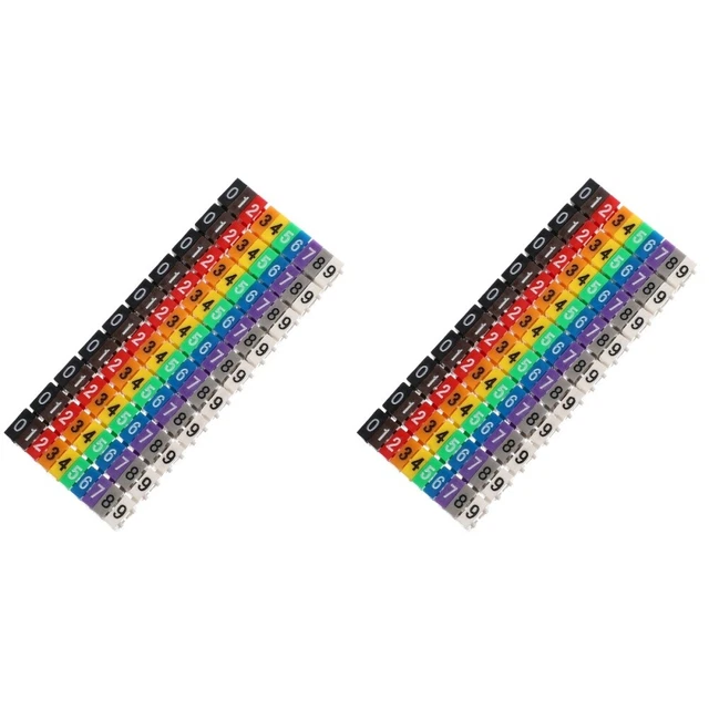 200 pcs Wire Numbers Cable Labeler Wire Labels Plastic Coded Cable