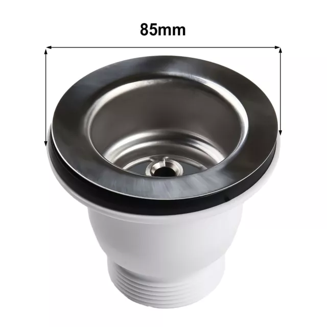 Long Lasting Stainless Steel Sink Strainer Waste Kit 60mm Mini with 85mm Flange