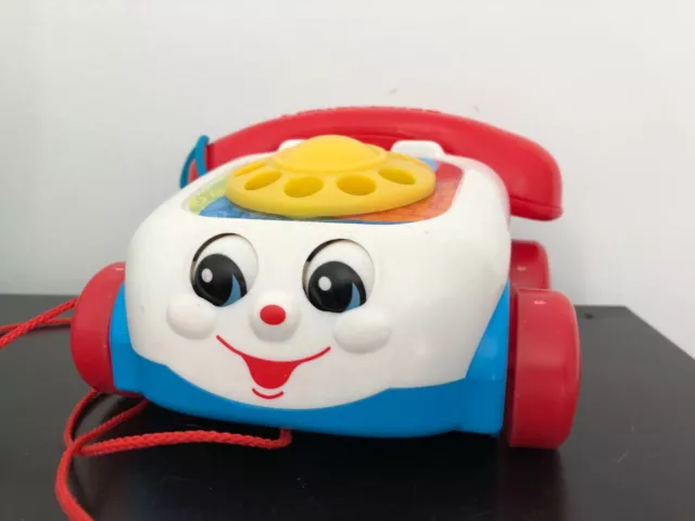 téléphone à tirer fisher price vintage mattel 2000 jouet ancien à trainer tel