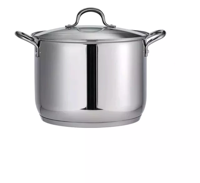 Tramontina 16 Quart Covered Stainless Steel Stock Pot, Silver