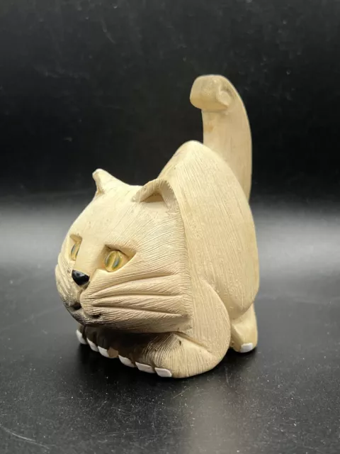 Artesania Rinconada Kitty Cat Figurine Handmade Retired Uruguay Vintage 3"