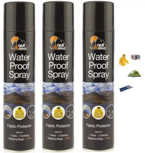 3 x Waterproof Spray Ideal For Tent Shoes Cloth Camping Fishing Fabric Protector
