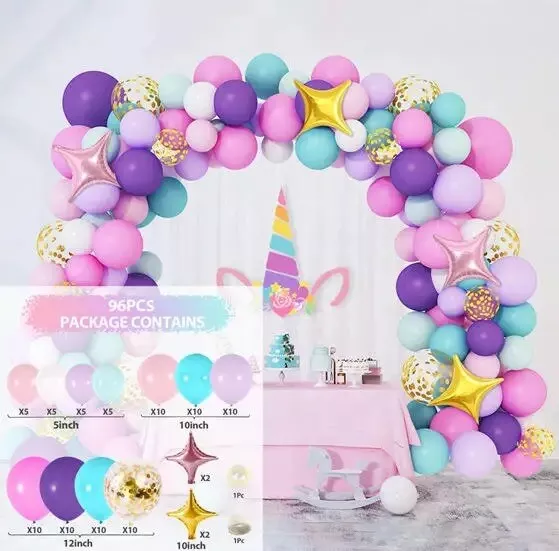 Decoracion De Unicornio Globos y Fondo De Fotografia Para Fiesta Cumpleaños Niña