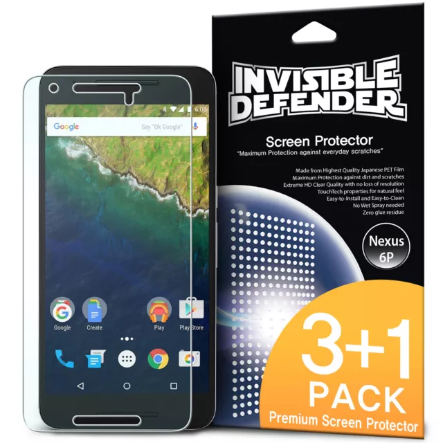 Google Nexus 6P Screen Protector | Ringke Anti-Scratch Invisible [Film] 4 PK