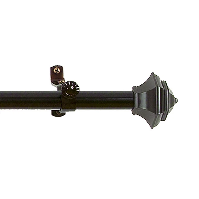 Curtain Rod Decorative Telescopic Cafe Window Drapery Rods Set w/ Modern Finials