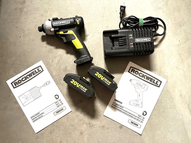 Rockwell Impact Drill RK2859 20V Lithium Battery Charger RW29420 lot Rockwell Impact Drill RK2859 20V Lithium Battery Charger RW29420 lot
