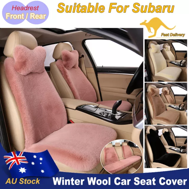 Faux Sheepskin Car Seat Covers For Subaru 2pcs Front/Rear Cushions Accessories