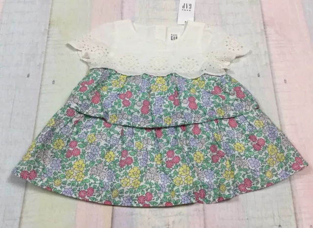 Baby Gap Girls 0-3 Months Dress. Floral Eyelet Dress With Bloomers. Nwt