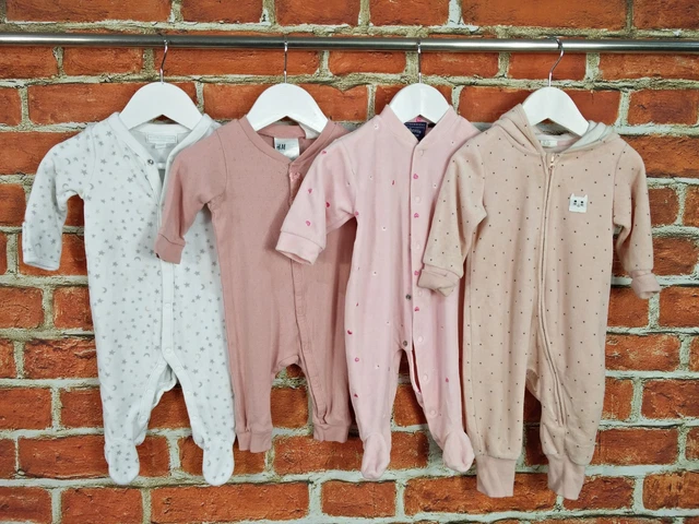 BABY GIRL BUNDLE AGE 0-3 MONTHS DEBENHAMS H&M etc SLEEPSUIT ROMPER BABYGROW 62CM