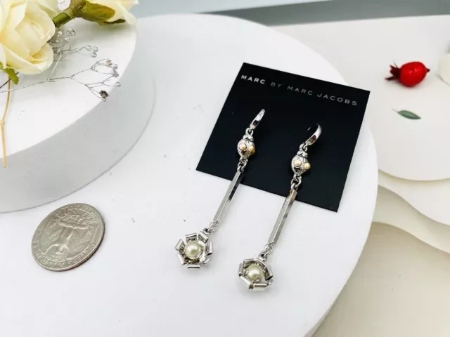 Marc By Marc Jacobs Vintage Mini Bouquet Silver Tone Statement Drop Earrings