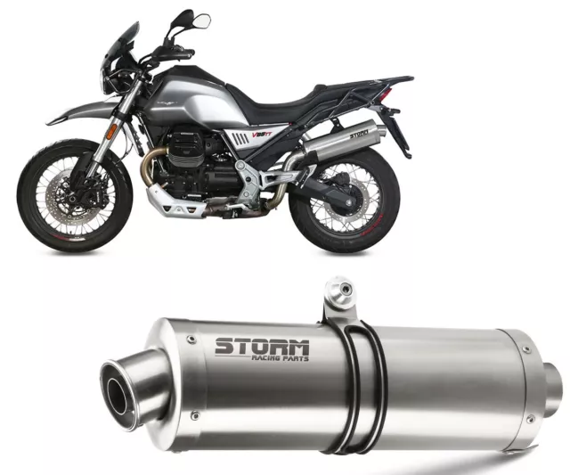 Exhaust Storm by Mivv Muffler Oval Steel for YMoto guzzi v85 tt 2019   2024