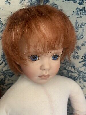 SIZE 11  MEDIUM BROWN  SARA ANTIQUE MODERN DOLL WIGS  SYNTHETIC MOHAIR 
