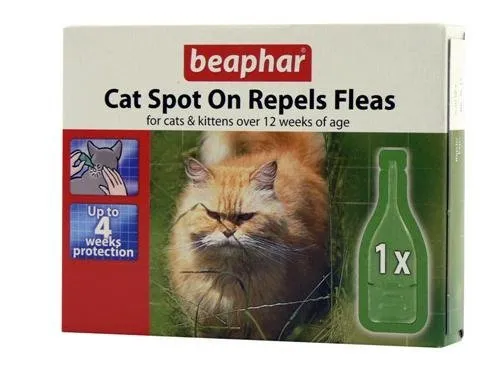 Tratamiento de manchas para pulgas Beaphar para gatos y gatitos - repele pulgas y garrapatas durante 4 semanas