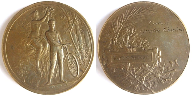 cycling medal prize badge plate racing velociped A. Desaide
