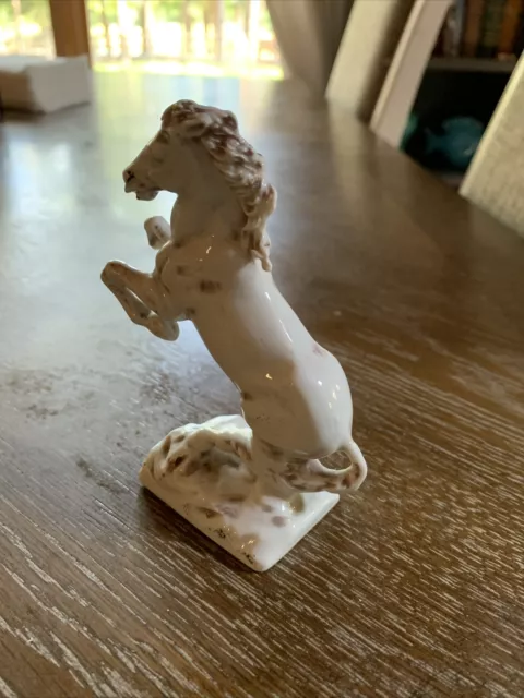 Old,  Rearing Horse, White, stamped - Limouges France, Porcelaine Collectible