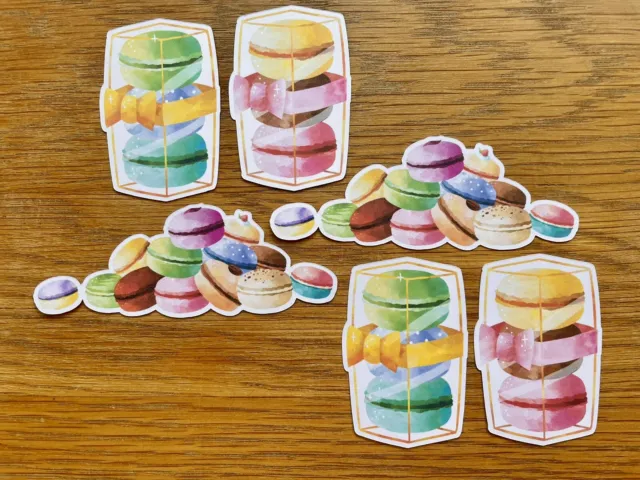 6x Watercolour Macaroon/Macaron Card Toppers Card Making Mothers Day Birthday