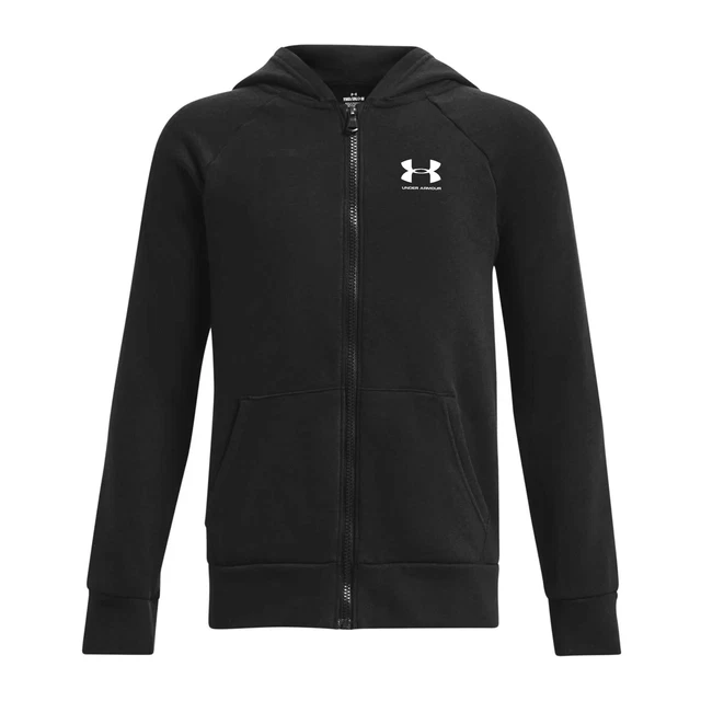 Felpa con cappuccio Under Armour Rival Terry bambini cerniera intera giacca con cappuccio nera