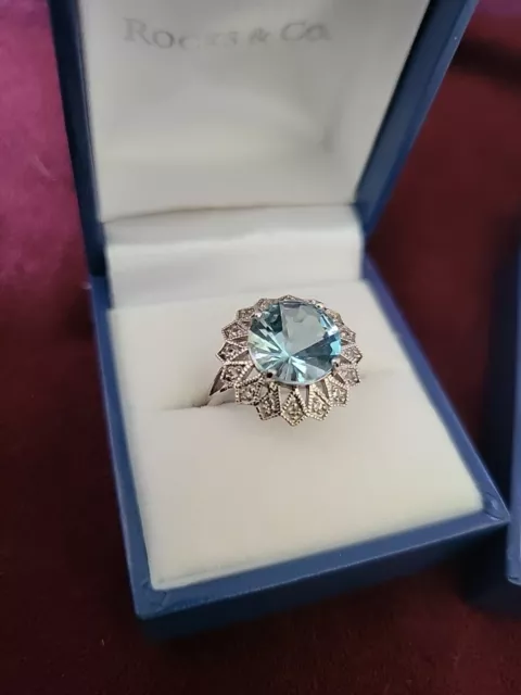 Stunning Set of Sterling Silver and Topaz Jewellery. Ring Size is O (Boxed) 2