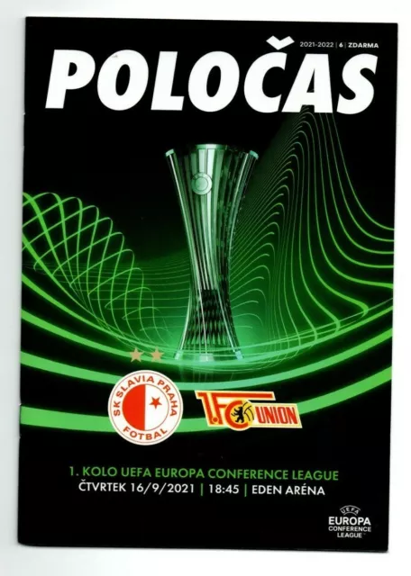 Orig.PRG  Europa Conference League  2021/22  SLAVIA PRAG - 1.FC UNION BERLIN  !!