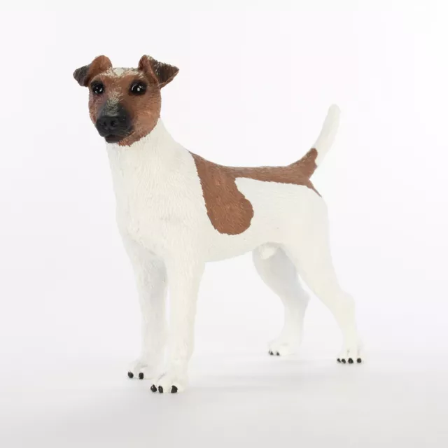 Fox Terrier Figurine Hand Painted Statue Brown