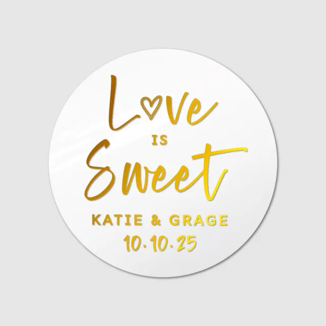 Personalised Wedding Stickers Labels, Round Thank You Wedding Favor Stickers