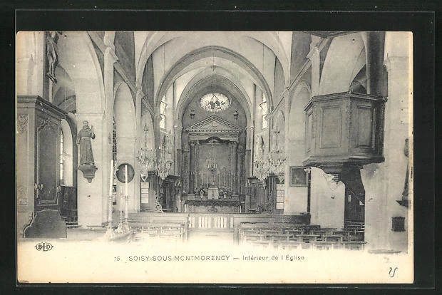 CPA Soisy-sous-Montmorency, Church Interior