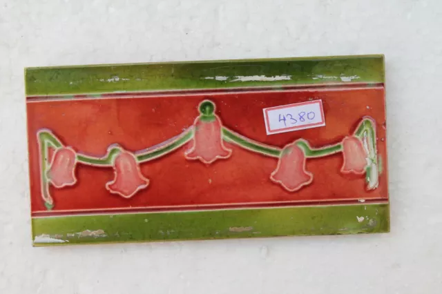 Old Circa 1930 Vintage Artdeco Ceramic Tile Border Made In Japan NH4380 6