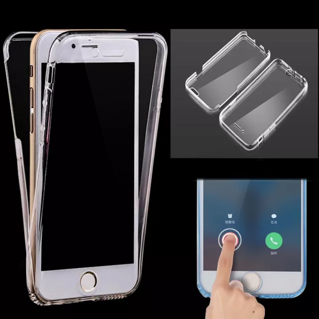 FUNDA SILICONA TRANSPARENTE DELANTERA TACTIL Y TRASERA  Para IPHONE 7 PLUS 5,5"