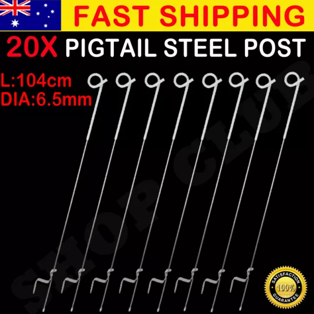 20 Pcs Tread In Insulated Steel Pigtail Posts Trip Graze Pig Tail Post Au