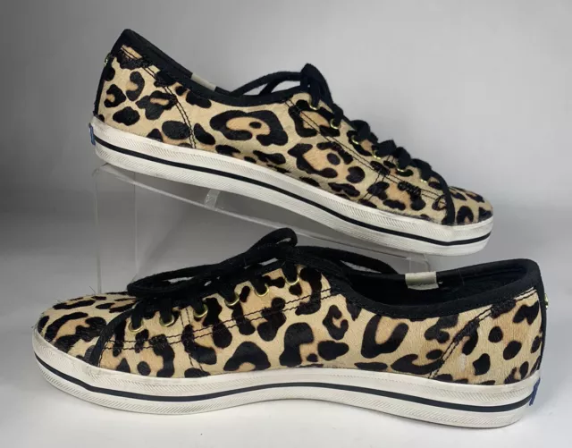 Keds Kate Spade SHOES Leopard Womens SZ 8 Faux Fur Shoes WH59825