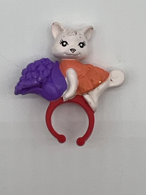 Mattel Polly Pocket Ring White Cat  McDonald's Happy Meal Toy 2008 Kitten Kitty