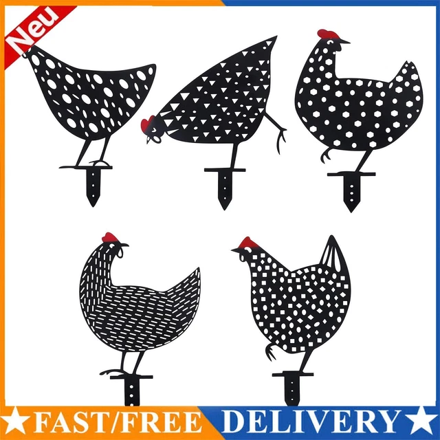 Osterhahn Gartenpfähle, schwarze Henne Huhn Tier Silhouette Dekoration