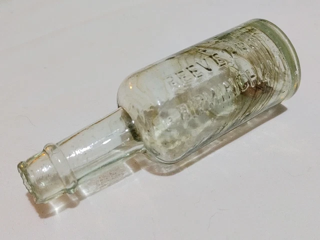 Amber Swirls Swirley Reeve & Co Birmingham Small Shear Top Sauce Bottle.