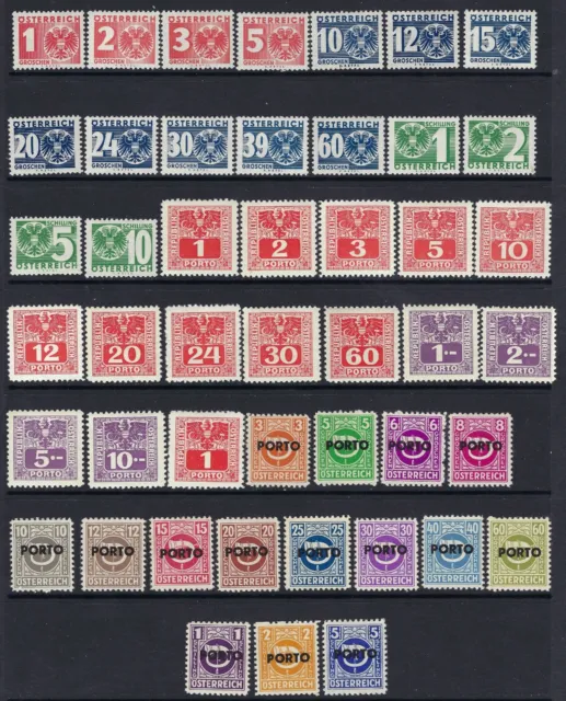 B&D: 1935-46 Austria Scott J159-J203, three postage due sets, MH/MNH--fresh
