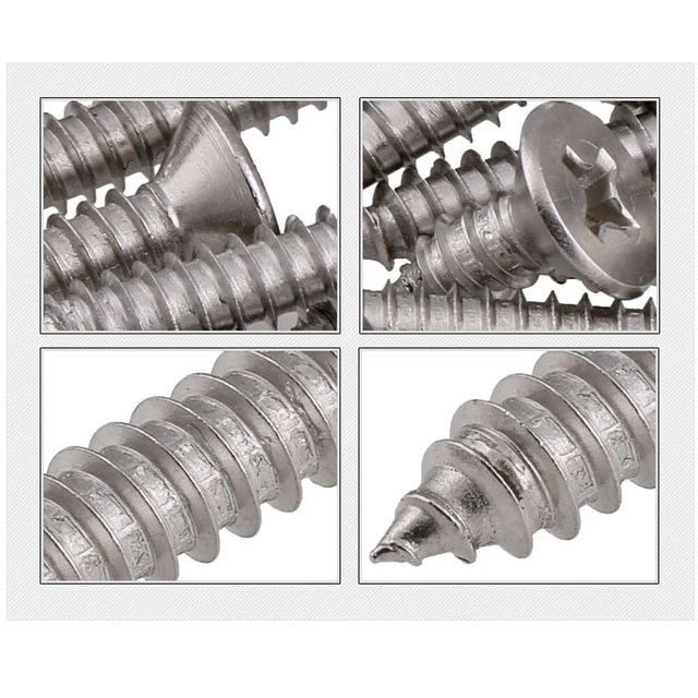 Filippo III 100 Viti Lamiera Testa Piatta #8x1" Acciaio Inox 18-8 Phillips - Per Fai Da Te E Lavori Di Bricolage Silent Block M8 - Foto 3