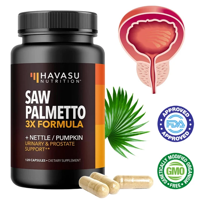 Saw Palmetto 4650mg Extract – 120 Vegan Capsules For Prostate & Hair Health (Kenofor)