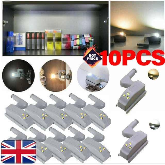 10X LED Smart Sensor Light Kitchen Cabinet Closet Cupboard Wardrobe Hinge Lights