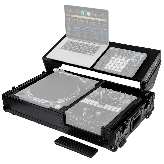 Odyssey FZGS1BM10WBL Black Label Universal Single Turntable DJ Coffin Case