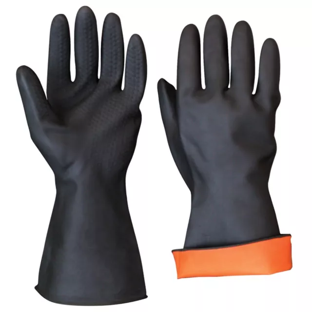 Large Heavy Duty Rubber Gloves Non-Slip Latex Grip Cleaning/Washing/Decorating