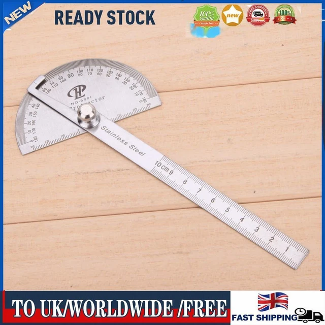 Stainless Steel Measuring Ruler 180 Degree Dividing Gauge for Draw Radial Lines