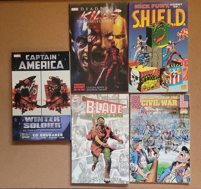 Marvel Tpb Lot Mix 5 Captain Blade Deadpool Fury Comics