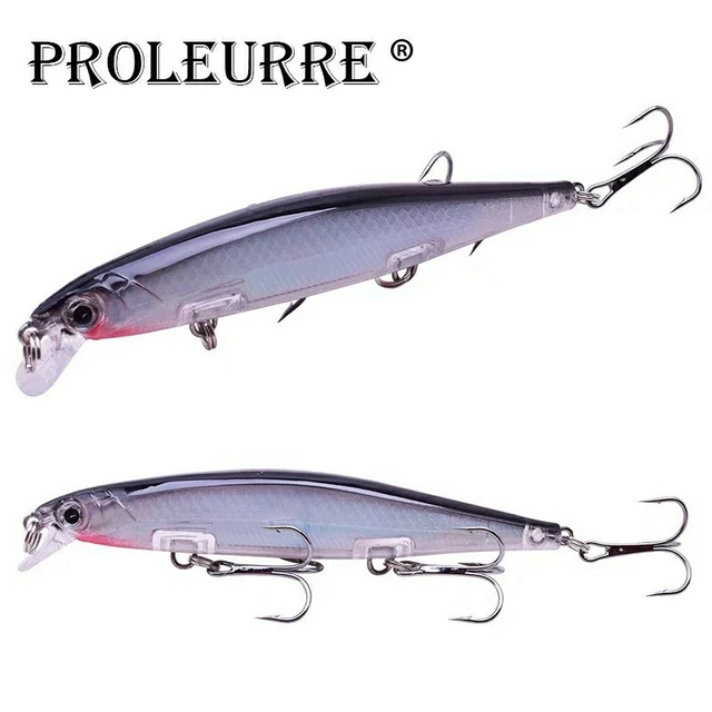Proleurre 1PCS Minnow Fishing Lure Laser Hard Artificial Bait 3D Eyes 11cm...