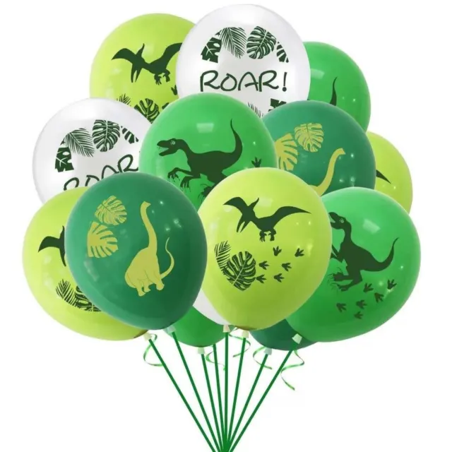 12pcs 12” Dinosaur Latex Balloons Childrens Party Themed Decoration UK