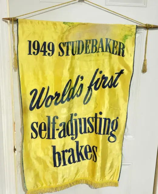 Original Banner 1949 STUDEBAKER "World's first self-adjusting brakes".