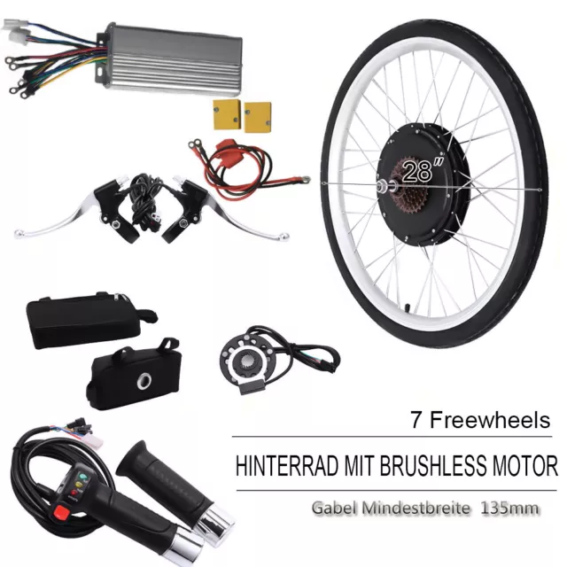 28" Rear Wheel Electric Bicycle Ebike Hub Motor Conversion Tool Kit 48V 1000W