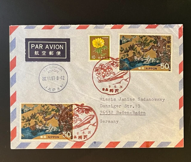 Japan Luftpostbrief nach Deutschland 26.06.1997